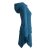 Vishes Asymmetrisches Langarm Winter-Kleid Kapuzen-Kleid Hoodie aus Recycling Fleece  türkis 32-34