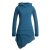 Vishes Asymmetrisches Langarm Winter-Kleid Kapuzen-Kleid Hoodie aus Recycling Fleece  türkis 48