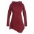 Vishes Asymmetrisches Patchwork Langarm Damen Winterkleid aus Recycling-Fleece dunkelrot 44