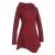 Vishes Asymmetrisches Patchwork Langarm Damen Winterkleid aus Recycling-Fleece dunkelrot 44