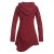 Vishes Asymmetrisches Patchwork Langarm Damen Winterkleid aus Recycling-Fleece dunkelrot 46