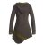 Vishes Asymmetrisches Patchwork Langarm Damen Winterkleid aus Recycling-Fleece olive 42