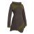 Vishes Asymmetrisches Patchwork Langarm Damen Winterkleid aus Recycling-Fleece olive 42