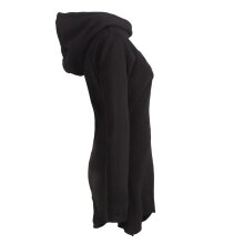 Vishes Asymmetrisches Patchwork Langarm Damen Winterkleid aus Recycling-Fleece schwarz 44