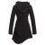 Vishes Asymmetrisches Patchwork Langarm Damen Winterkleid aus Recycling-Fleece schwarz 44