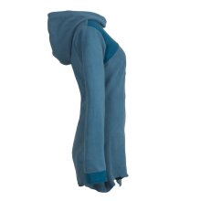 Vishes Asymmetrisches Patchwork Langarm Damen Winterkleid aus Recycling-Fleece türkis 38