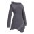 Vishes Asymmetrisches Patchwork Langarm Damen Winterkleid aus Recycling-Fleece grau 42