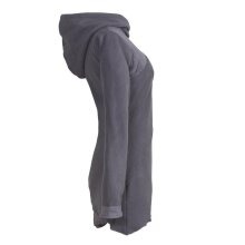 Vishes Asymmetrisches Patchwork Langarm Damen Winterkleid aus Recycling-Fleece grau 46