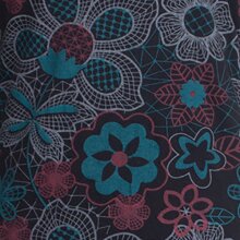 Vishes - Bedrucktes Langarm Damen Blumenkleid Baumwolle schwarz 38