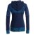 Vishes Damen Hoodie Kapuzenjacke Baumwolle Gestreift Mandala Cutwork Patchwork dunkelblau 48-50