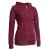 Vishes Damen Hoodie Kapuzenjacke Baumwolle Gestreift Mandala Cutwork Patchwork dunkelrot 34