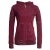 Vishes Damen Hoodie Kapuzenjacke Baumwolle Gestreift Mandala Cutwork Patchwork dunkelrot 36