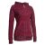 Vishes Damen Hoodie Kapuzenjacke Baumwolle Gestreift Mandala Cutwork Patchwork dunkelrot 36