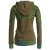 Vishes Damen Hoodie Kapuzenjacke Baumwolle Gestreift Mandala Cutwork Patchwork olive 38-40