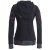 Vishes Damen Hoodie Kapuzenjacke Baumwolle Gestreift Mandala Cutwork Patchwork schwarz 34