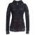Vishes Damen Hoodie Kapuzenjacke Baumwolle Gestreift Mandala Cutwork Patchwork schwarz 36