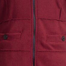 Vishes - Langer Warmer Weicher Damen Wintermantel Fleecemantel Kapuzenmantel Dunkelrot ohne Kragen 50