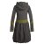 Vishes Langarm Damen Eco Fleecekleid Winterkleid Kapuzenkleid Ballonkleid Patchwork olive 42