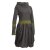 Vishes Langarm Damen Eco Fleecekleid Winterkleid Kapuzenkleid Ballonkleid Patchwork olive 44