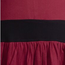 Vishes Langarm Elfenkleid mit seitlicher Schnürung und Schalkragen dunkelrot 38