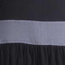 Vishes Langarm Elfenkleid mit seitlicher Schnürung und Schalkragen schwarz 48