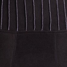 Vishes Langärmliges Patchwork Hoodie Eco Damen Fleecekleid mit Daumenlöchern  schwarz 42-44