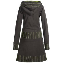 Vishes Langärmliges Patchwork Hoodie Eco Damen Fleecekleid mit Daumenlöchern  olive 42-44