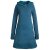 Vishes Langärmliges Patchwork Hoodie Eco Damen Fleecekleid mit Daumenlöchern  türkis 44-46