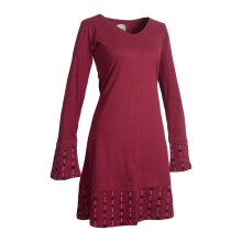 Vishes Langarm Damen Freizeit Jerseykleid Strickkleid Sweatshirtkleid Baumwolle dunkelrot 34