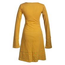 Vishes Langarm Damen Freizeit Jerseykleid Strickkleid Sweatshirtkleid Baumwolle gelb 36