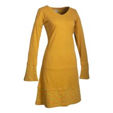 Vishes Langarm Damen Freizeit Jerseykleid Strickkleid Sweatshirtkleid Baumwolle gelb 40