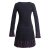 Vishes Langarm Damen Freizeit Jerseykleid Strickkleid Sweatshirtkleid Baumwolle schwarz 36