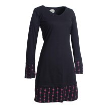 Vishes Langarm Damen Freizeit Jerseykleid Strickkleid Sweatshirtkleid Baumwolle schwarz 46