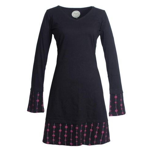 Vishes Langarm Damen Freizeit Jerseykleid Strickkleid Sweatshirtkleid Baumwolle schwarz 48