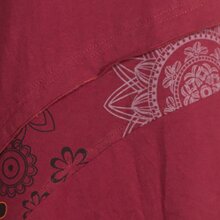 Vishes Asymmetrisches Langarm Damen Baumwoll Blumen-Kleid mit Kapuze dunkelrot 36