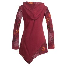 Vishes Asymmetrisches Langarm Damen Baumwoll Blumen-Kleid...