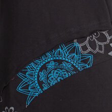 Vishes Asymmetrisches Langarm Damen Baumwoll Blumen-Kleid mit Kapuze schwarz 34