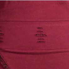 Vishes Langarm Damen Jerseykleid Strickkleid Sweatshirtkleid aus Baumwolle Cutwork dunkelrot 34