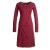 Vishes Langarm Damen Jerseykleid Strickkleid Sweatshirtkleid aus Baumwolle Cutwork dunkelrot 38