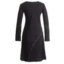 Vishes Langarm Damen Jerseykleid Strickkleid Sweatshirtkleid aus Baumwolle Cutwork schwarz 34