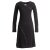Vishes Langarm Damen Jerseykleid Strickkleid Sweatshirtkleid aus Baumwolle Cutwork schwarz 42