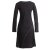 Vishes Langarm Damen Jerseykleid Strickkleid Sweatshirtkleid aus Baumwolle Cutwork schwarz 48