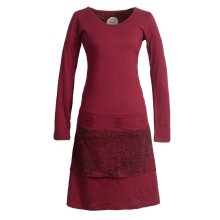 Vishes Damen Lagenlook Langarm Baumwollkleid mit...