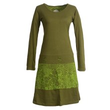 Vishes Damen Lagenlook Langarm Baumwollkleid mit...