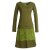 Vishes Damen Lagenlook Langarm Baumwollkleid mit Blumen-Spitze bedruckt olive 44
