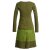 Vishes Damen Lagenlook Langarm Baumwollkleid mit Blumen-Spitze bedruckt olive 50