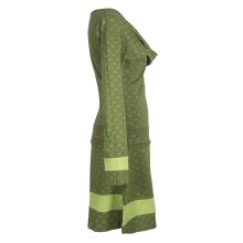 Vishes Langarm Damen Tunika Kleid Jerseykleid Bedruckt mit Wasserfallkragen olive 36-38