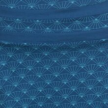 Vishes Langarm Damen Tunika Kleid Jerseykleid Bedruckt mit Wasserfallkragen türkis 48