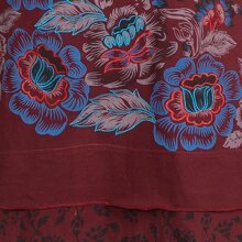 Vishes Langarm Damen Kapuzenkleid Blumenkleid Tunika dunkelrot 34