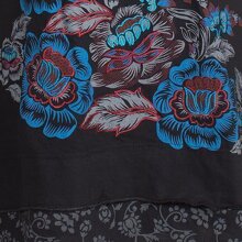 Vishes Langarm Damen Kapuzenkleid Blumenkleid Tunika schwarz 42